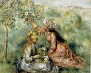 Pierre Renoir Girls Picking Flowers in a Meadow china oil painting artist